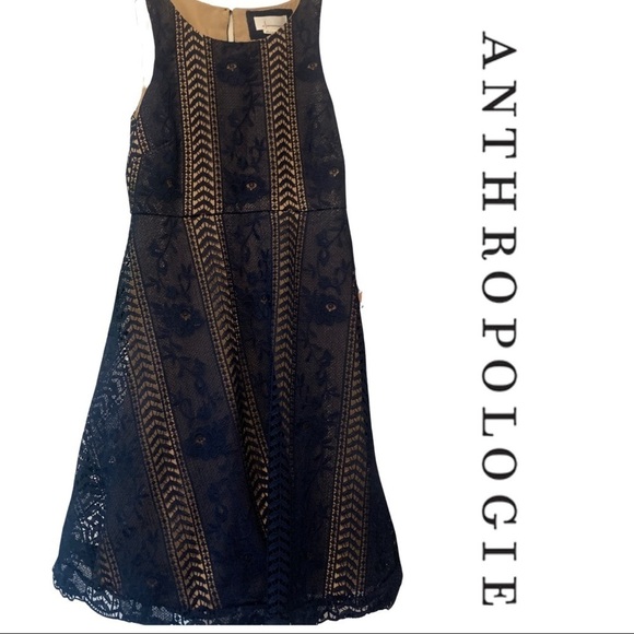 Nwt Anthropologie Georgia Mini Dress Navy Small - Picture 5 of 10